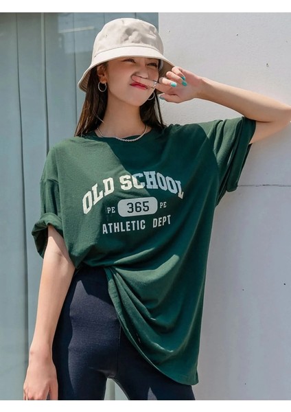 Kadın Old Scholl 365 Baskılı Oversize T-Shirt