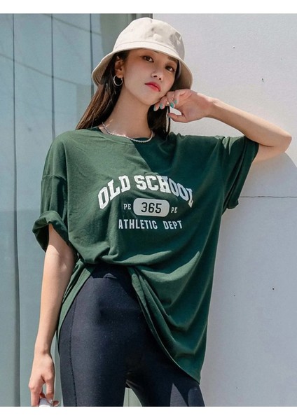 Kadın Old Scholl 365 Baskılı Oversize T-Shirt