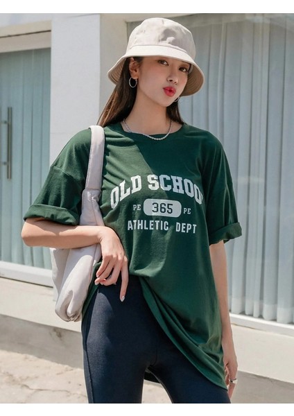 Kadın Old Scholl 365 Baskılı Oversize T-Shirt