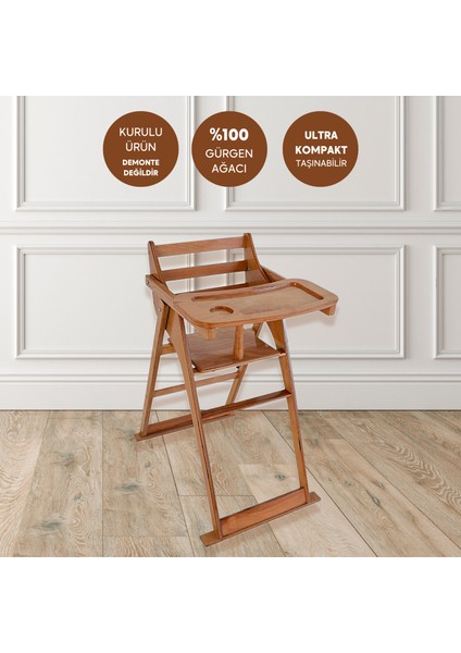 Home Ahşap Katlanabilir Mama Sandalyesi 27701 indirimleri
