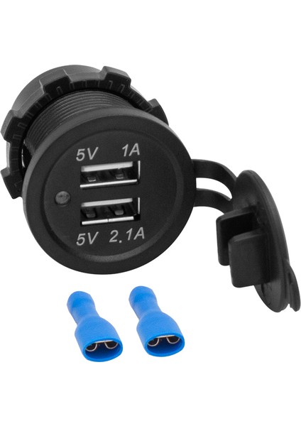 IC-266C Pano Tipi USB 8-32V Giris 5V 1A / 5V 2.1A Cıkıs Kulaksız 30MM USB