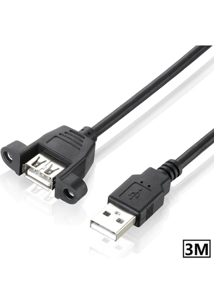 Mavi Ay Bilişim 3 Metre USB 2.0 Dişi Erkek Panel Montaj Uzatma Kablosu USB Panel Tipi Kablo