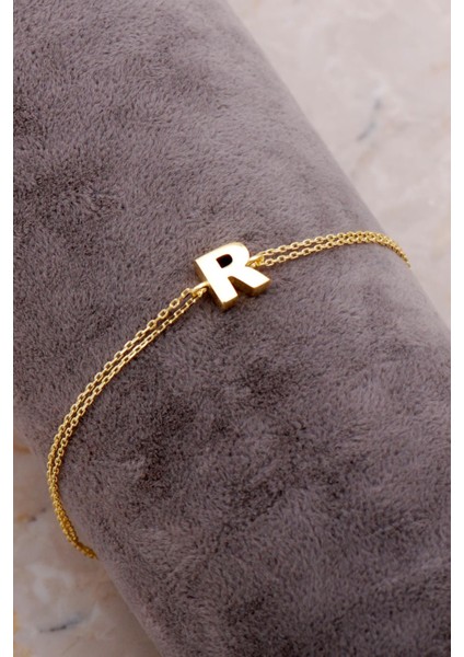 R Harfi Altın Kaplama Gümüş Bileklik 4241 fiyatları