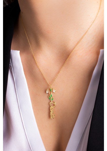 Kadın 925 Ayar Gümüş Doğum Ayı Çiçekleri İsim Kolye fiyatları