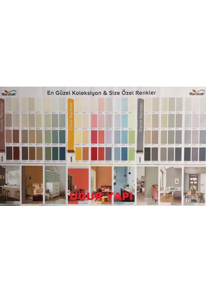 Fit Plastik Mat Duvar Boyası 3.5 Kg ve Marshall Fit Extra Tavan Boyası 3.5 Kg ve Duvar Boyama Seti