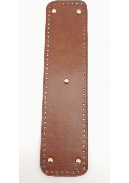 Suni Deri Taba Renk 40X10 cm Dikdörtgen Çanta Tabanı Light Gold Aparatlı