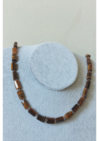 Silindir Kaplangözü Doğaltaş Kolye