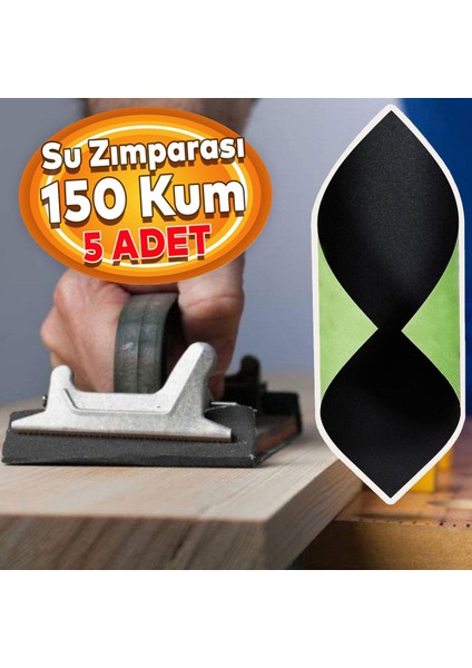 Su Zımparası 150 Kum 23X28 cm Yumuşak Kağıt Tabaka Sulu Kuru Zımpara 5 Adet