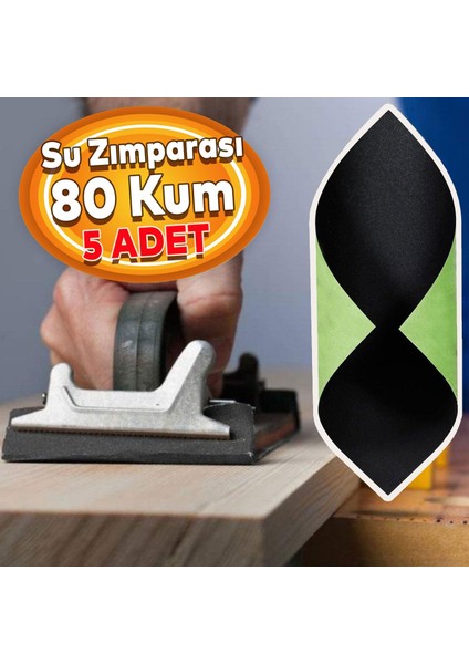 Su Zımparası 80 Kum 23X28 cm Yumuşak Kağıt Tabaka Sulu Kuru Zımpara 5 Adet