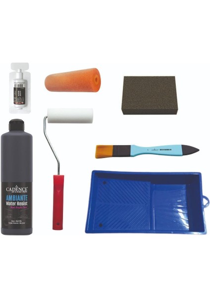 Cadence Ambıente Antrasit Siyah Islak Zemin Boya Seti