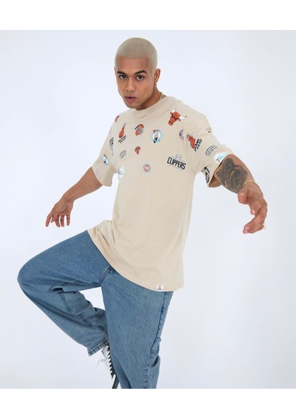 Özel Tasarım Minimal Magnet Baskılı Bisiklet Yaka Pamuk Oversize Erkek T-Shırt