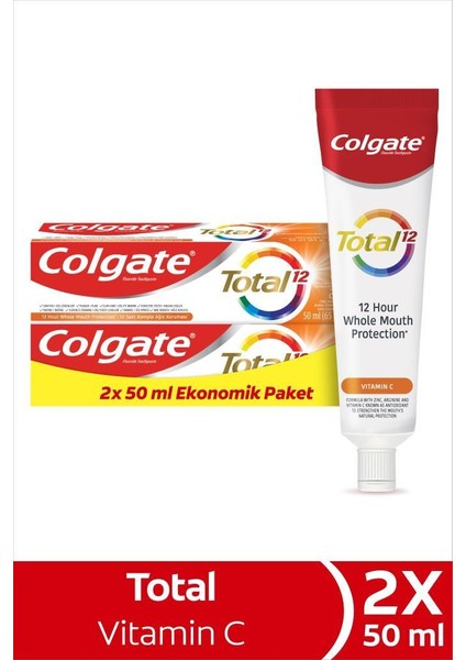 Total Vitamin C Diş Macunu 50 ml x 2 Adet