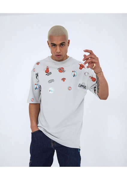 Özel Tasarım Bisiklet Yaka Minimal Magnet Baskılı Pamuk Oversize Erkek T-Shırt