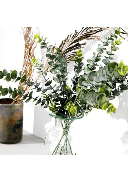 Yapay Çiçek Yeşil Okaliptus 3dallı Uzun Dal 76CM Eucalyptus