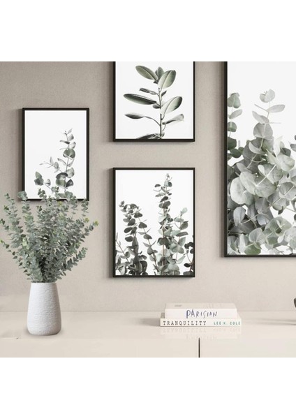 Yapay Çiçek Pastel Yeşil Okaliptus 3dallı Uzun Dal 76CM Eucalyptus
