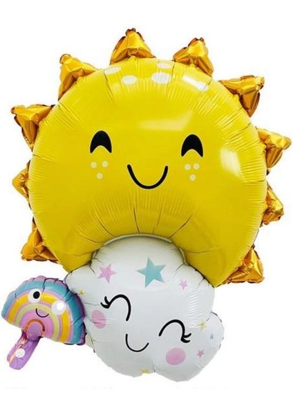 Güneş Gökkuşağı Bulut Şekilli Folyo Balon