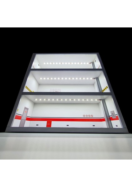 1:64 Ölçek Araçlar Için LED Işıklı 3 Katlı Diorama