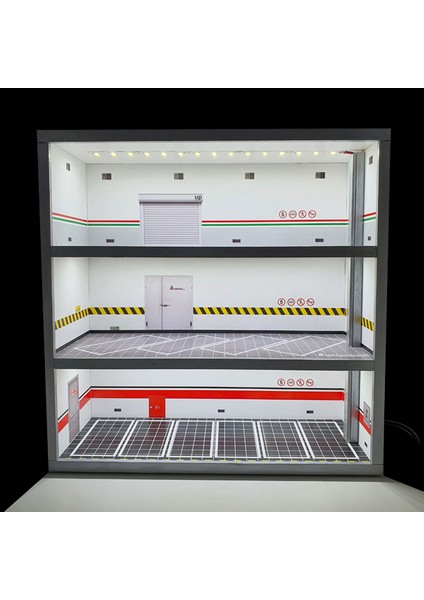 1:64 Ölçek Araçlar Için LED Işıklı 3 Katlı Diorama