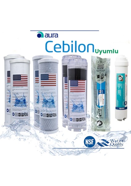 Ihlas Aura Cebilion Uyumlu Su Arıtma 2 Yıllık Filtre Seti Lg Membranlı