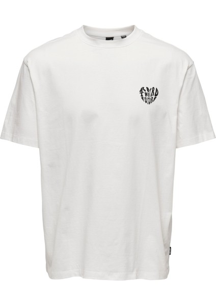 Pamuklu Sırt Baskılı Rahat Kalıp T-Shirt Onshans Camo - 22024804