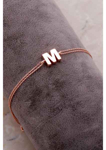 M Harfi Rose Gümüş Bileklik 4225