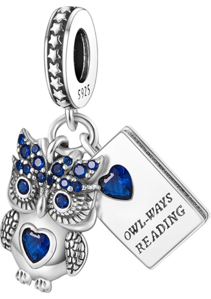 Her Zaman Okuyorum Baykuş Charm | 925 Ayar Gümüş