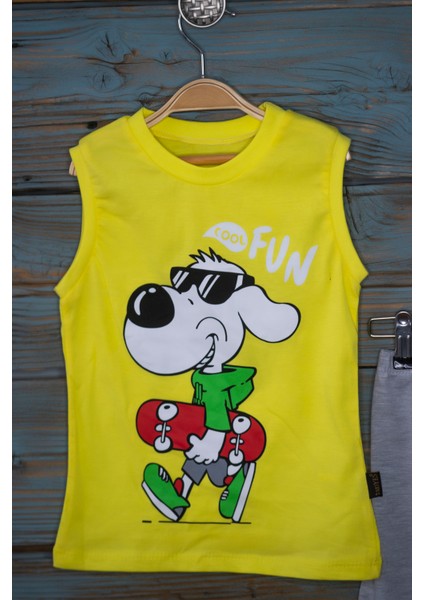 Snoopy Fun Baskılı Sıfır Kol Çocuk Ikili Takım10