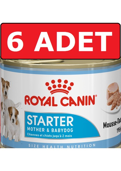 Royal Canin Starter Yavru Gebe Emziren Köpek Konservesi Mother Baby Dog 195 gr 6 Adet