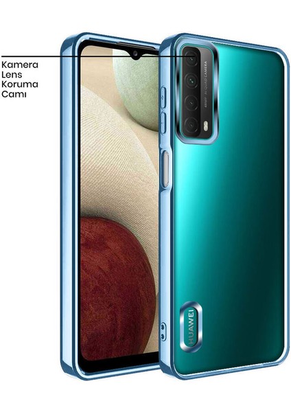 Huawei P Smart 2021 Kılıf Zebana Glint Silikon Kılıf Açık Mavi