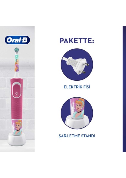 D100 Vitality Princess Özel Seri Çocuklar İçin Şarj Edilebilir Diş Fırçası fiyatları