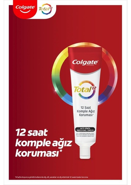 Total Aktif Kömür Profesyonel Temizlik Diş Macunu 50 Ml X2 Adet
