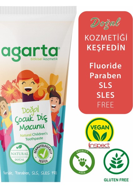 Doğal Çocuk Diş Macunu Çilekli 75 Ml / 100 Gr X 3 ADET