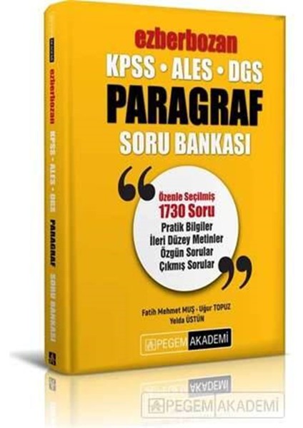 KPSS ALES DGS Ezberbozan Paragraf Soru Bankası