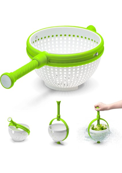 Mutfak Sebze Döner Süzgeci - Yeşil (Yurt Dışından)