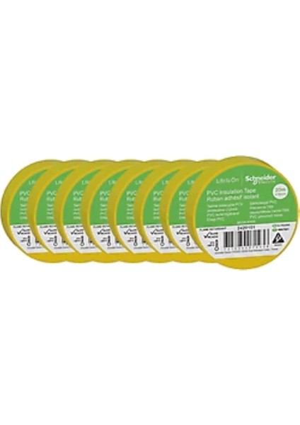 50 Adet Schneider Izole Bant Sarı (20 Metre)