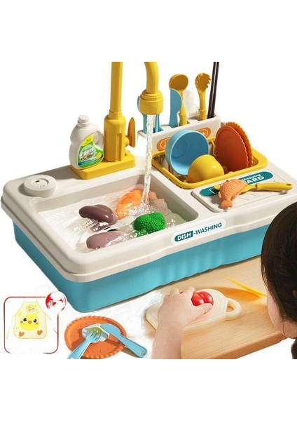 Çocuk Bulaşık Makinesi Simülasyonu Bulaşık Makinesi Lavabo Set Üstü Ocak (Yurt Dışından)