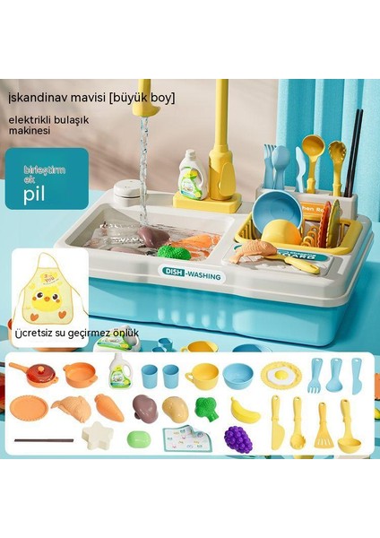 Çocuk Bulaşık Makinesi Simülasyonu Bulaşık Makinesi Lavabo Set Üstü Ocak (Yurt Dışından)