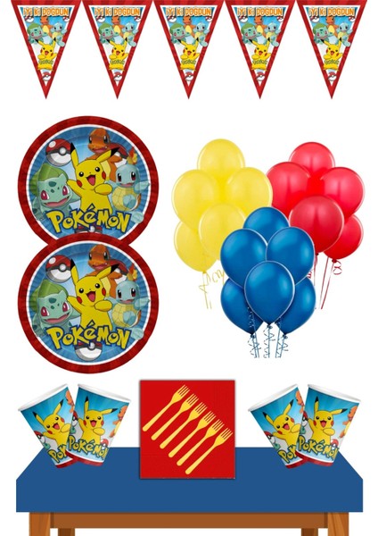 Pokemon Doğum Günü Konsepti 24 Kişilik Pokemon Doğum Günü Seti Ekonomik