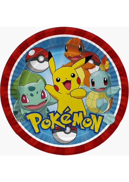 Pokemon Doğum Günü Konsepti Afişli 16 kişilik Pokemon Doğum Günü Seti