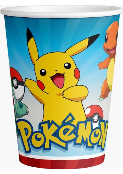Pokemon Doğum Günü Konsepti Afişli 16 kişilik Pokemon Doğum Günü Seti