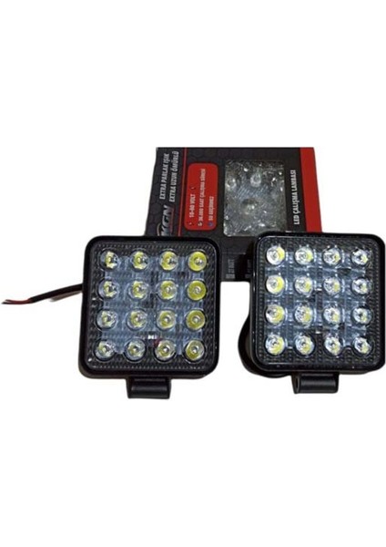Alıya Kare 16 LED Atv Far Lambası Takım 2 Adet ( Çalışma Lambası )