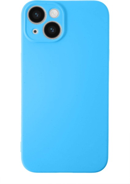 Apple iPhone 14 Plus Kapak Içi Kadife Kamera Korumalı Lansman Silikon Kılıf - Açık Mavi