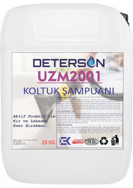 UZM2001 Koltuk Şampuanı 20 kg