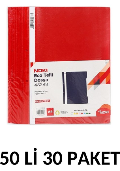 Telli Dosya 30 Paket 50'li Kırmızı