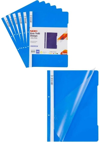 Eco Mavi Telli Dosya Plastik Kapak 500'lü