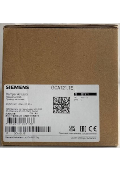 GCA121.1E - Siemens Yay Geri Dönüşlü Damper Motoru