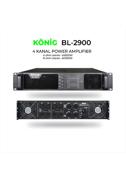 B–2900 2400 Watt 4 Kanal Power Anfi