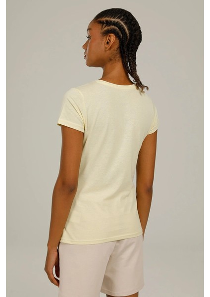 Kadın Basic T-Shirt C Neck CT122 3fx Sarı/yellow 23S43CT122