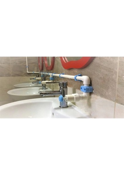 Merkezi Sistem Depolu Sabunluk Sistemi 10LT Butonlu 2 Musluklu Mavi