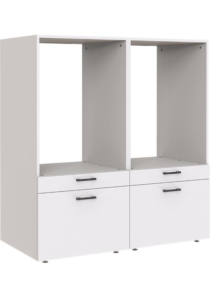Çamaşır ve Kurutma Makinesi Dolabı Takımı Mat Beyaz fırsatları